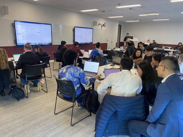 Participants coding text with the Annotation tool at the CAITG Winter School